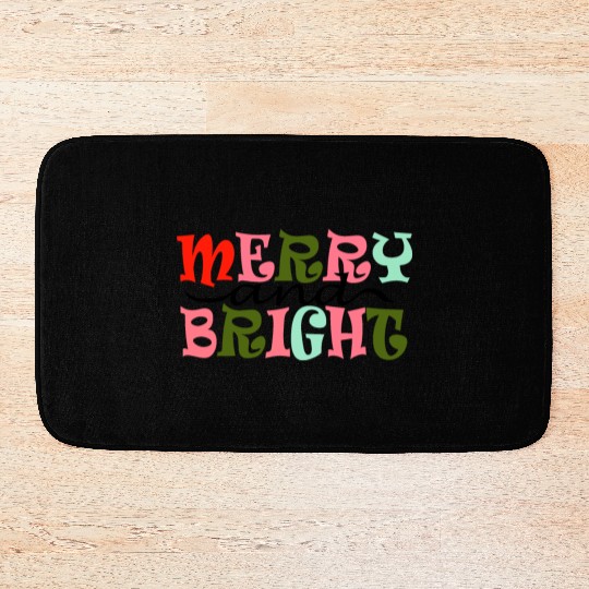 Merry and Bright Christmas Bath Mats