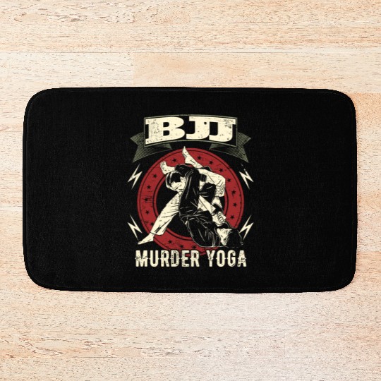 Funny Brazilian Jiu Jitsu Murder Yoga Gift Bath Mats