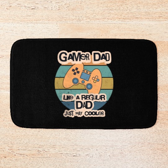 Cool Retro Gamer Dad Bath Mats