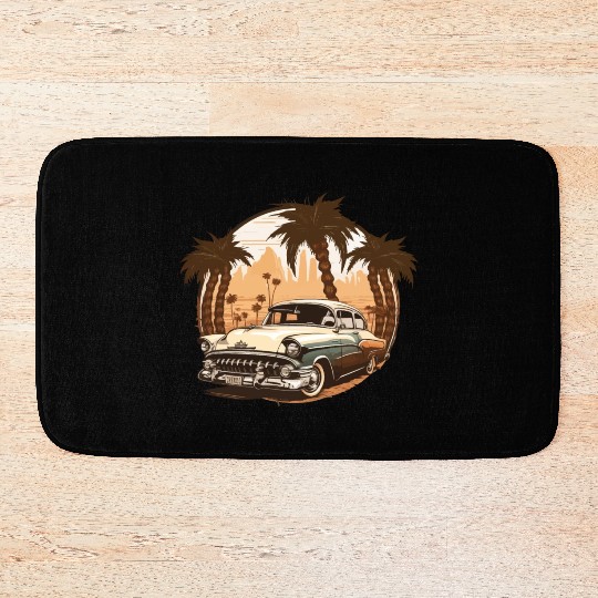 vintage classic car Bath Mats