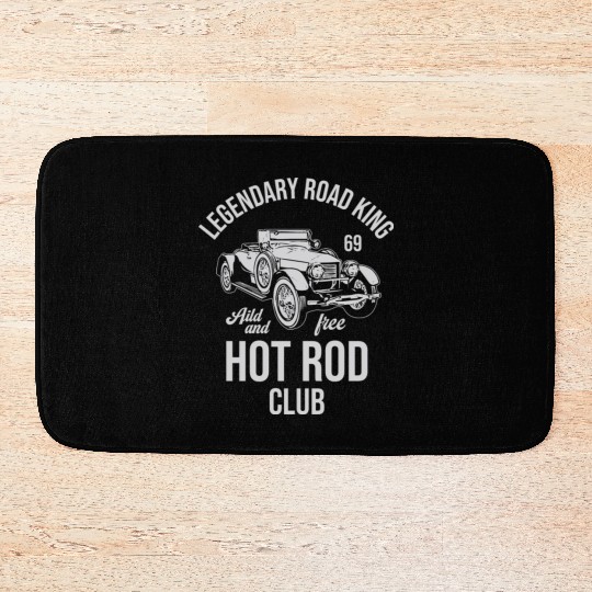 hot rod club, classic car, vintage car Bath Mats