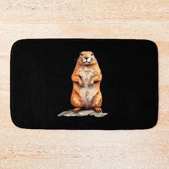 Groundhog Marmot for a Marmot lover groundhog fan Bath Mats