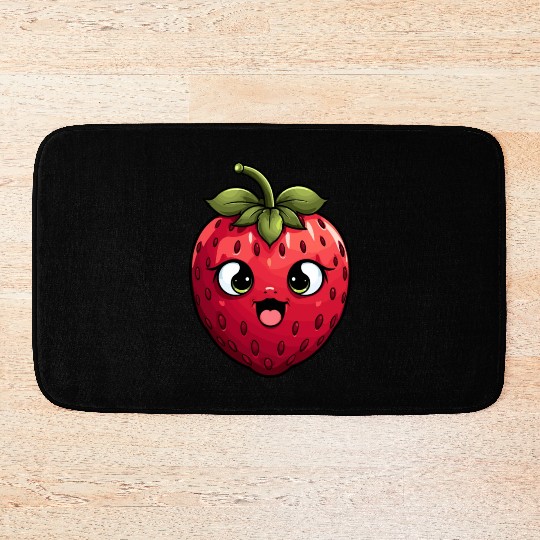 Cute Funny Strawberry Summer Kawaii Gift Bath Mats