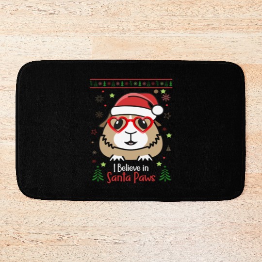 Funny Guinea Pig Christmas Hat i believe Bath Mats