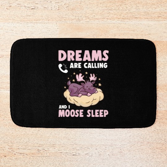 Dreams Are Calling Youth Cute Moose Bath Mats