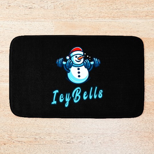 Ice bells, cool gym snowman Bath Mats