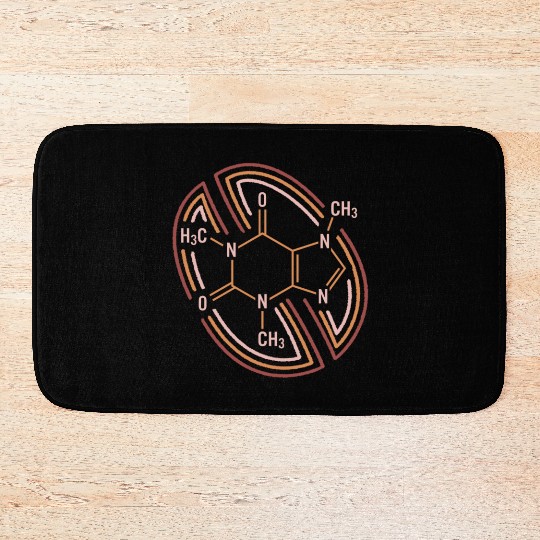 Chemistry Bath Mats, Caffeine Molecule Chemical I