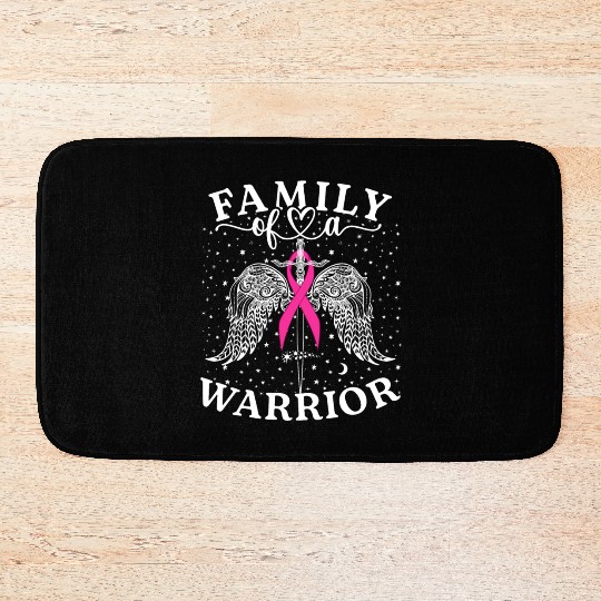 Family Of A Warrior Breast Cancer Awareness Bath Mats