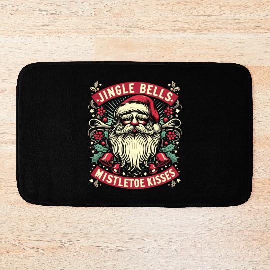 Jingle Bells Mistletoe Kisses Bath Mats
