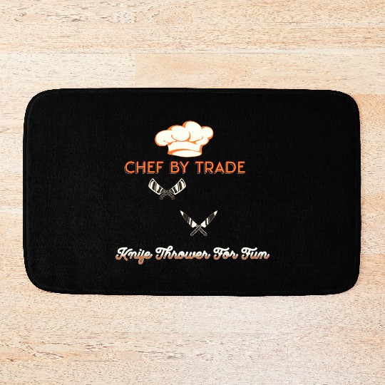 Chef By Trade Knife Thrower for Fun Bath Mats