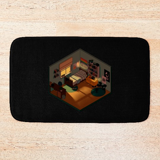 Heartstopper isometric bedroom Bath Mats
