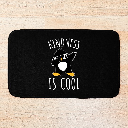 Kindness Is Cool Dabbing Dab Dance Funny Penguin Bath Mats