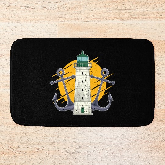 Full moon ship anchor gift lighthouse Bath Mats