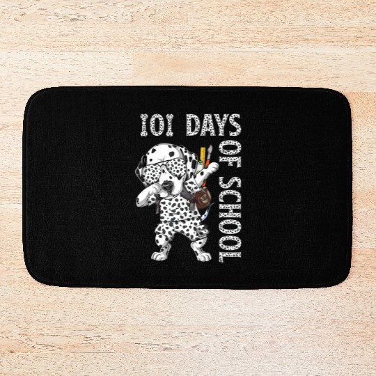 Dabbing 101 Days School Dalmatian Student Teacher Bath Mats