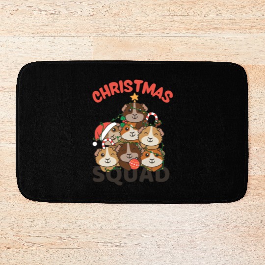 Guinea Pig Christmas Tree Christmas Squad Bath Mats