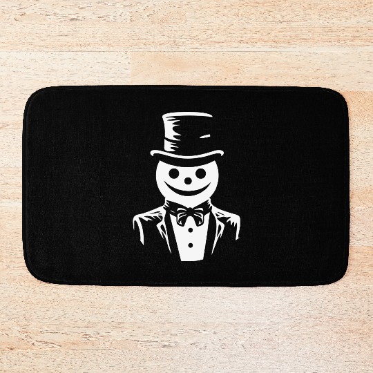 Snowman Dapper Bowtie Bath Mats