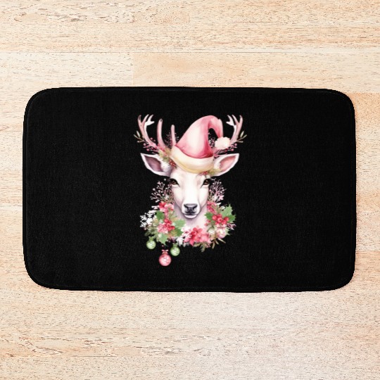 Christmas Pink Deer Bath Mats