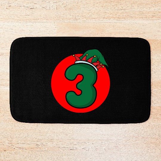 Age 3 Happy Birthday Kid - Third Xmas Number Bath Mats