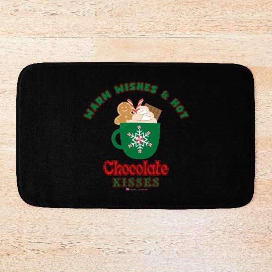 Warm Wishes & Hot Chocolate Kisses Greetings Bath Mats