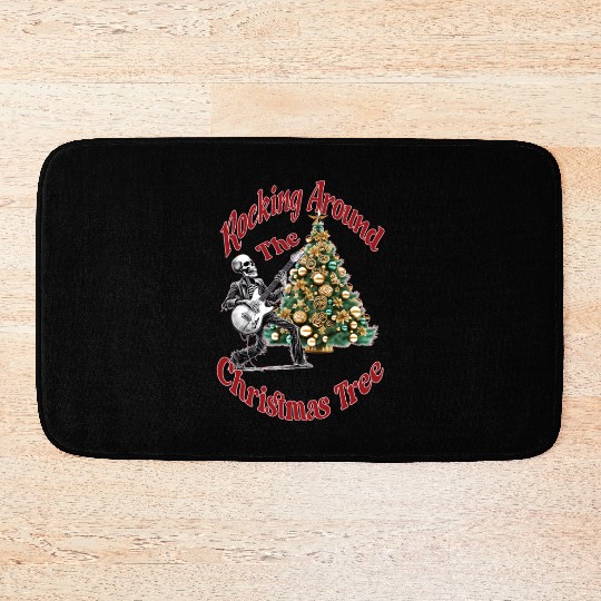 Rocking Around the Christmas Tree Skeleton Bath Mats,