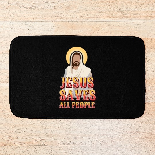Jesus Saves All People Bath Mats