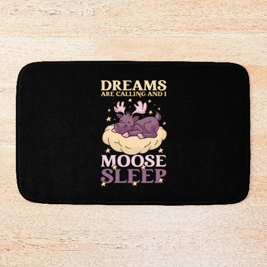 Dreams Are Calling Youth Cute Moose Bath Mats
