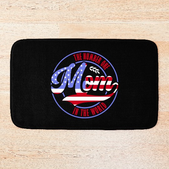The Number One Mom American Flag Mother's Day Bath Mats