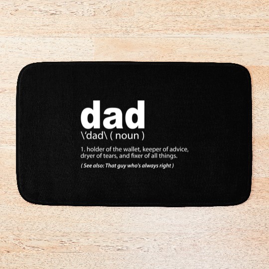 DAD Definition Funny Dad Gift Fathers Day Present Bath Mats