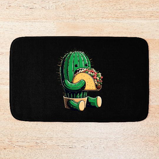 Mexican taco cactus Bath Mats