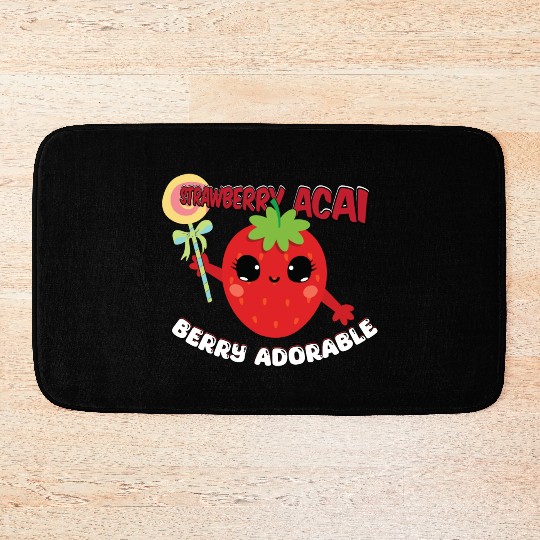 Strawberry Acai Berry Adorable Cute Bath Mats