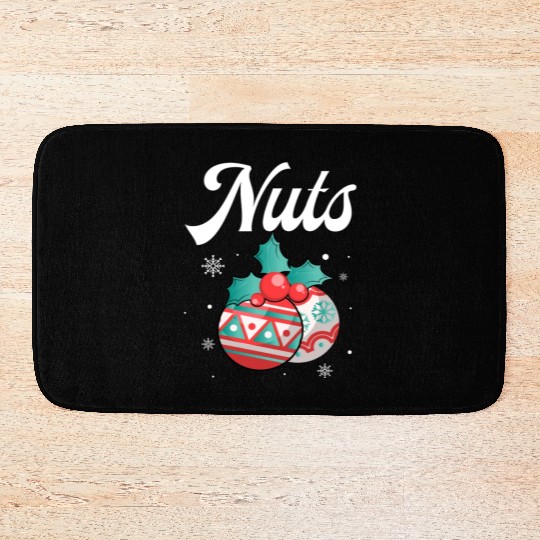 Christmas Nuts Santa Snowflakes Candy Canes Winter Bath Mats