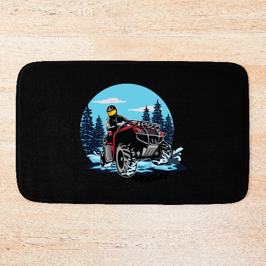 ATV/Quad "Winter Riding" style logo. By "Hey Day" Bath Mats