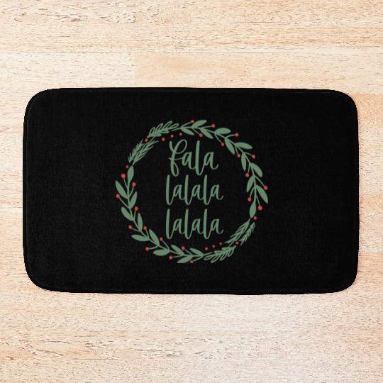 Fa La La Sage Green Christmas Wreath Fun Bath Mats