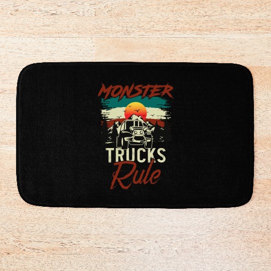 Monster Trucks And Mountain Adventures Bath Mats