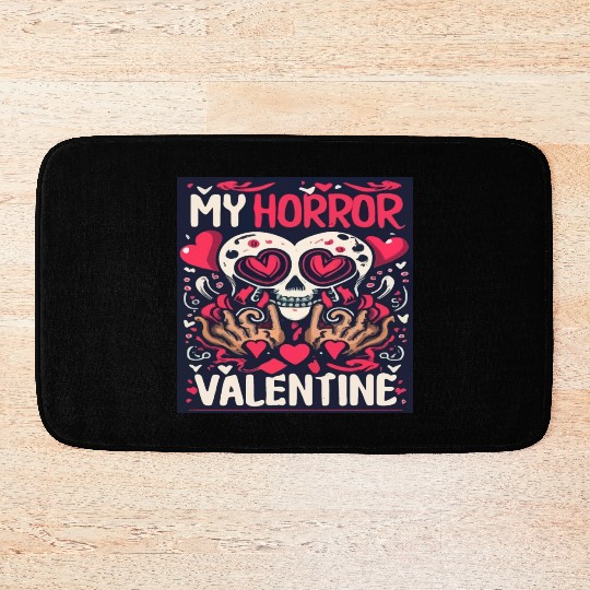 My Horror Valentine Skull Heart Bath Mats
