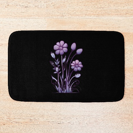 Lavender Majesty: A Tapestry of Orchids and Lilacs Bath Mats
