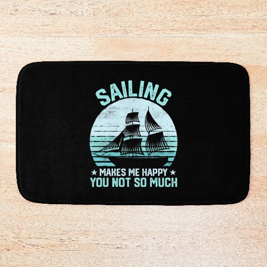 Happy Sailing Bath Mats Unisex Sailing Bath Mats Funny