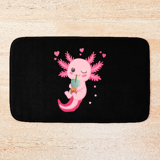 Boba Tea Bubble Tea Milk Tea Axolotl Bath Mats