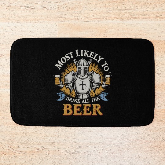 Christmas Most Likely To Drink All The Beer Winter Bath Mats
