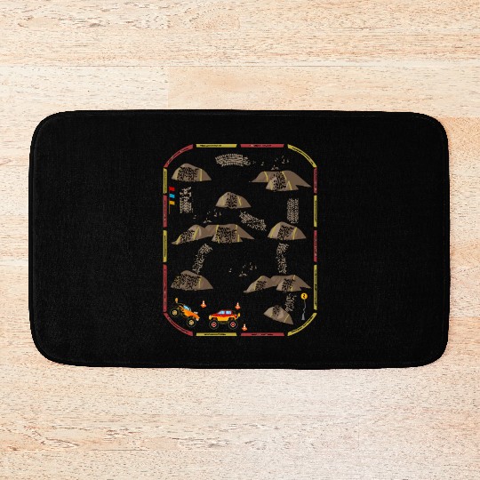 Lay Monster Trucks On Dad s Back Mat Road Car Race Bath Mats