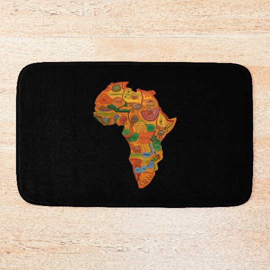 Colourful African Map For Afrocentric Lovers. Bath Mats