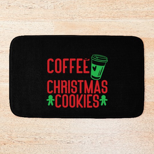Coffee and Christmas Cookies Holiday Design Bath Mats