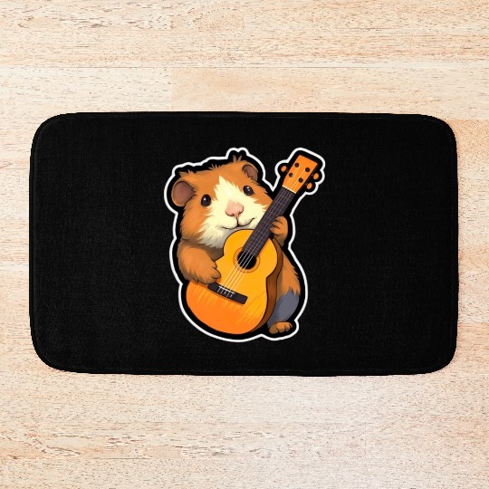 Guinea Pig with Guitar for a Guinea pig owner Bath Mats