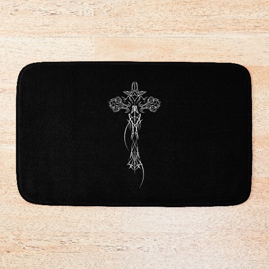 Awesome Cyber Crucifix Cybersigilism For Geometric Bath Mats