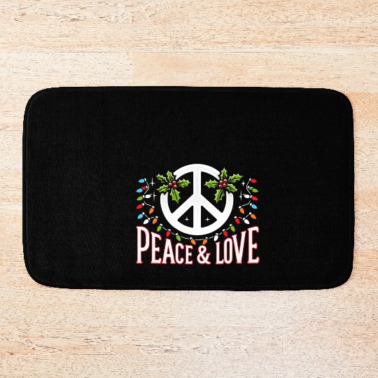 Christmas Peace and Love Bath Mats