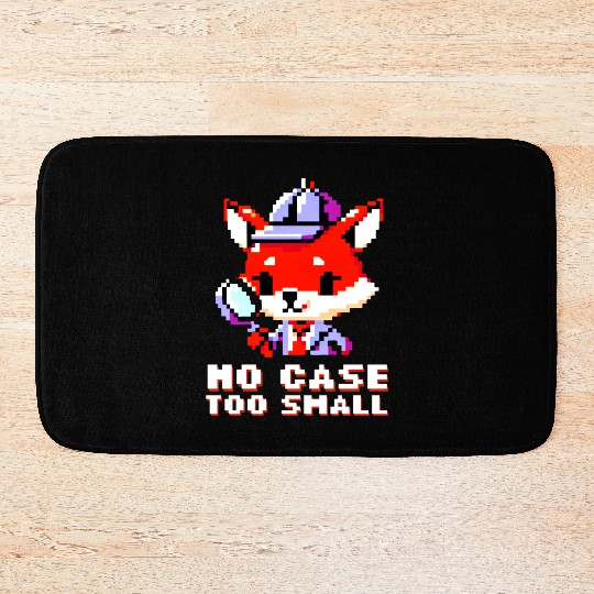Pixel Fox Detective: Retro Mystery Art Bath Mats