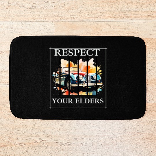 Respect Your Elders vintage Old Classic Muscle Car Bath Mats