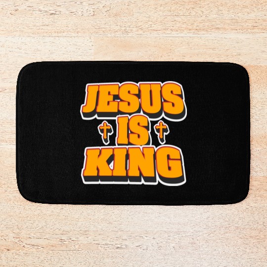 Jesus Is King Love Jesus Christian Christmas Bath Mats