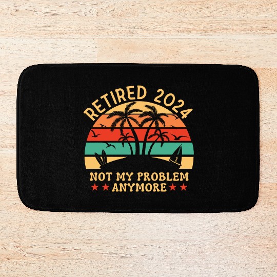 2024 Officially Retirement, Funny Retirement Bath Mats