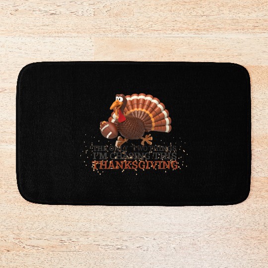 Football and turkey thanksgiving tees Bath Mats